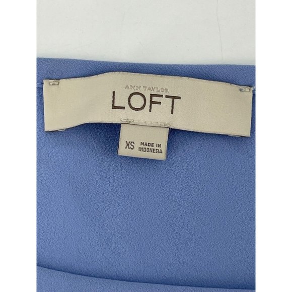 Ann Taylor Loft Women's Sheer Baby Blue Long Sleeve Top Blouse Size XS - Picture 6 of 10